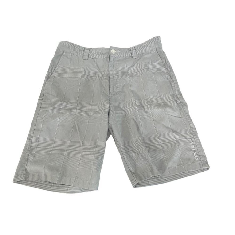 O'Neill Men's Plaid Gray White Golfing Beach Shorts Size 31 Waist